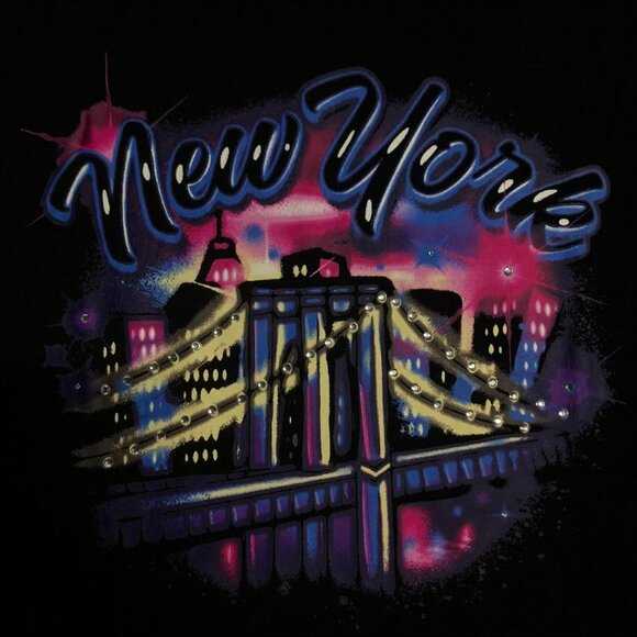 Dolls Kill Brooklyn Baby Airbrush Crop Top - Picture 2 of 4